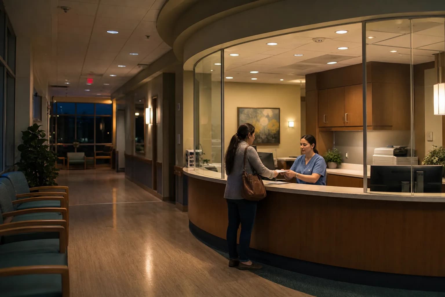 Patient receiving an appointment reminder message on a mobile phone