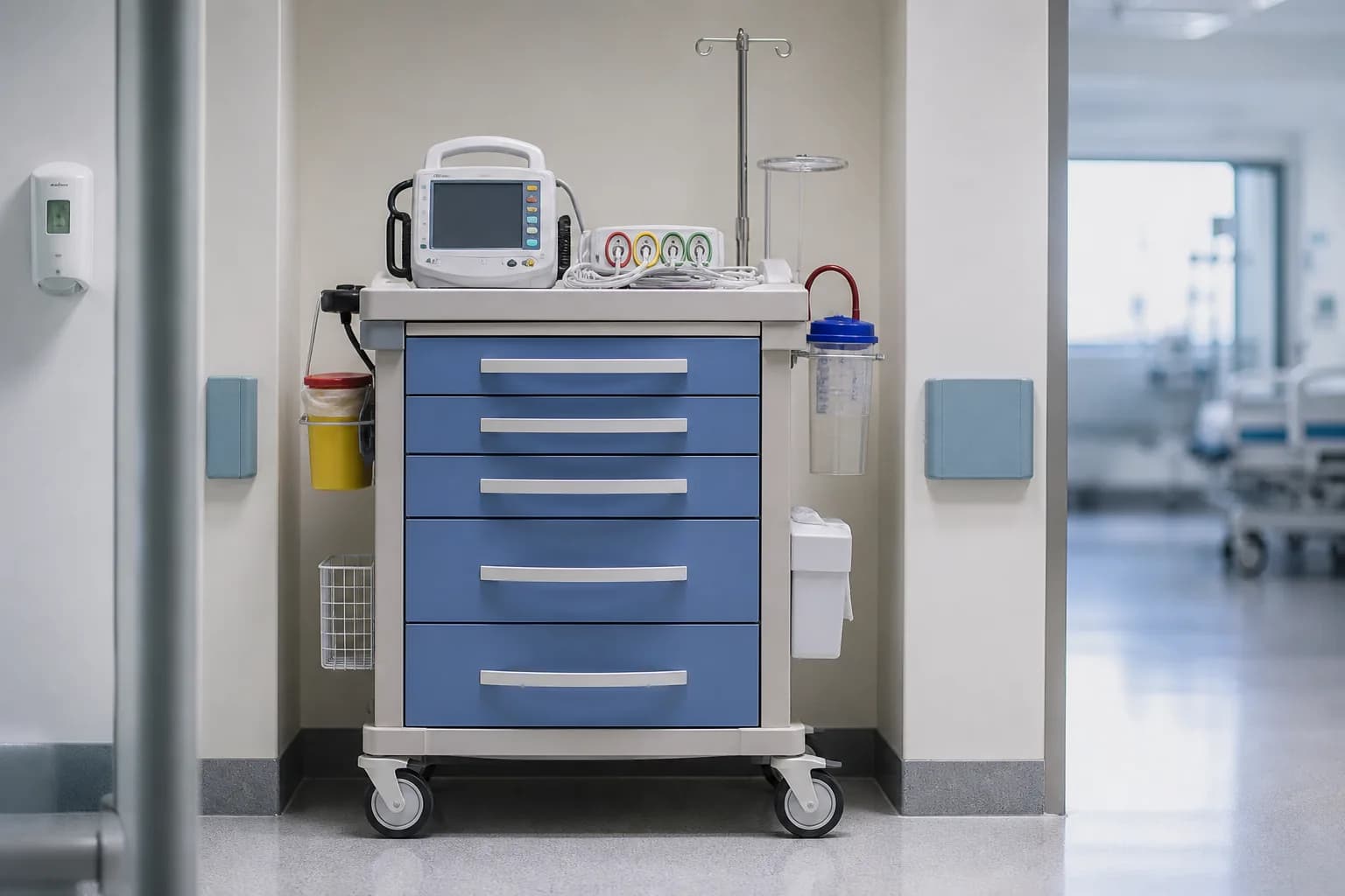 Nurse scanning patient wristband before transfusion