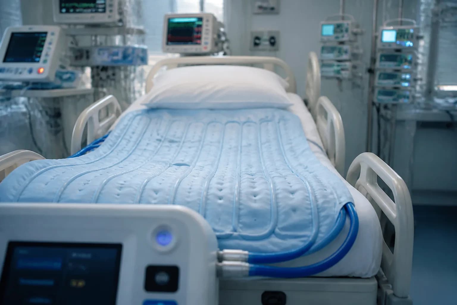 ICU strain view combining bed states, workload, and delayed transfers