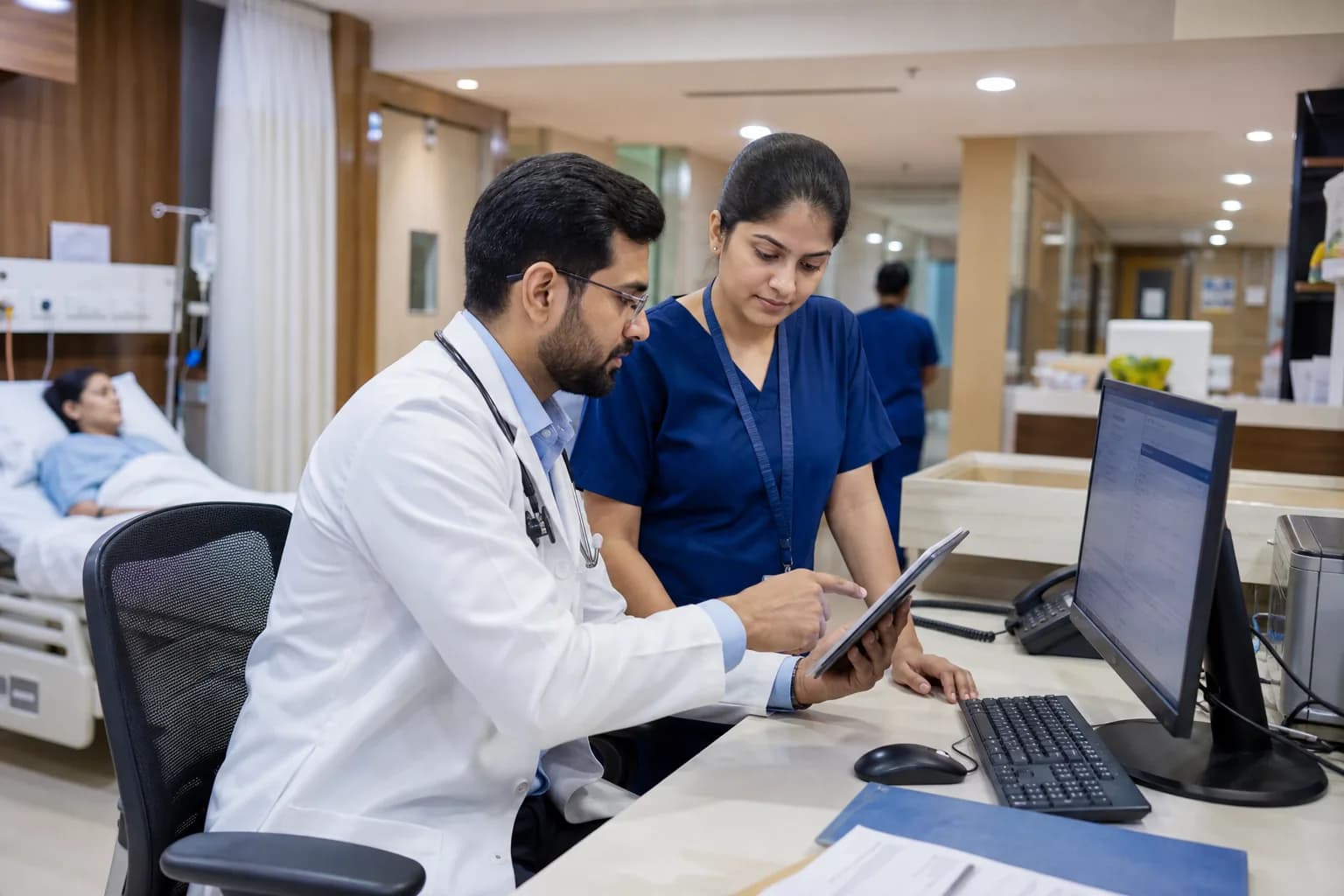 Clinical team collaborating efficiently with shared EHR tools instead of paper chase
