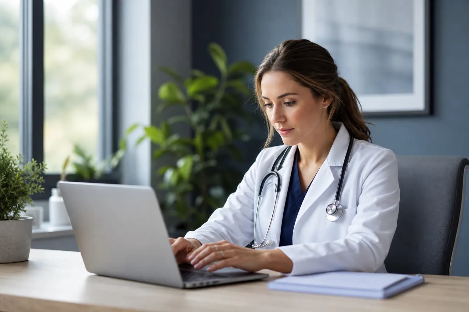 Clinicians comparing a patient record in legacy and new EHR systems