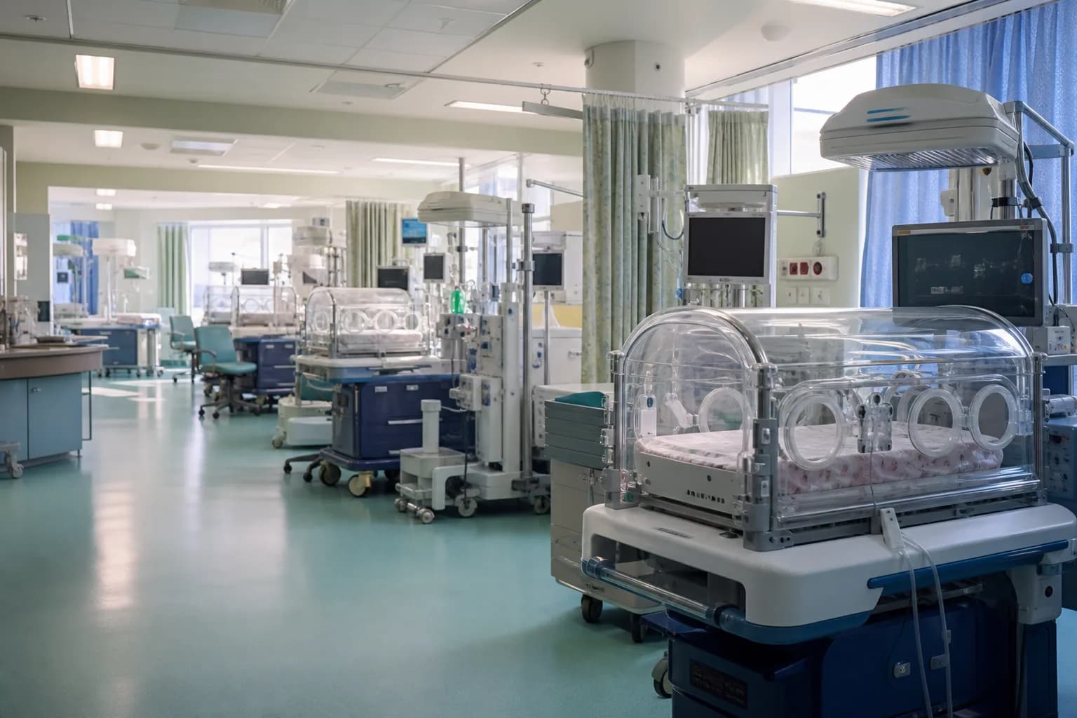 Chain of identification checkpoints from delivery through ward transfers to the discharge gate