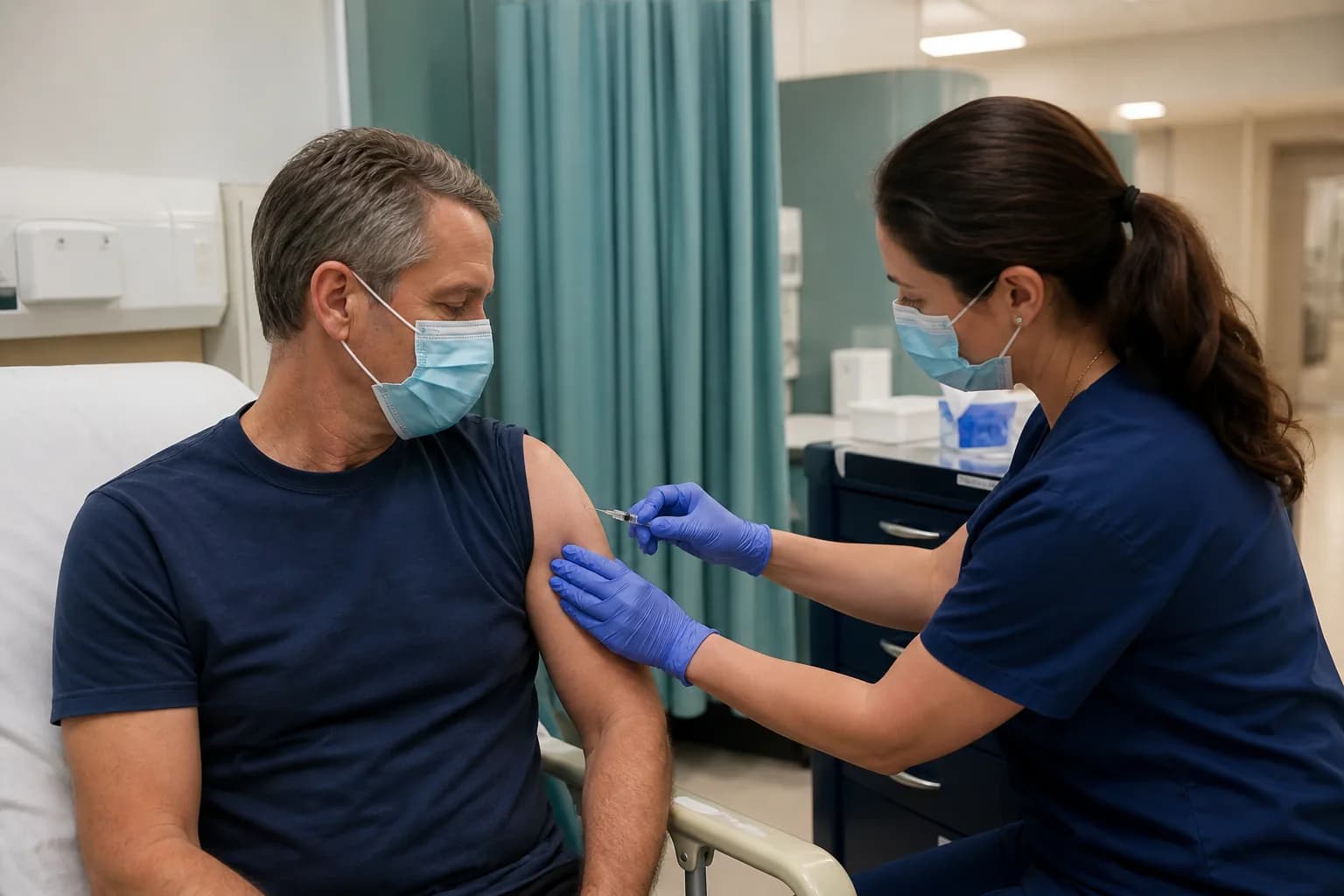 Nurse using teach-back to confirm a patient can restate the medicine schedule