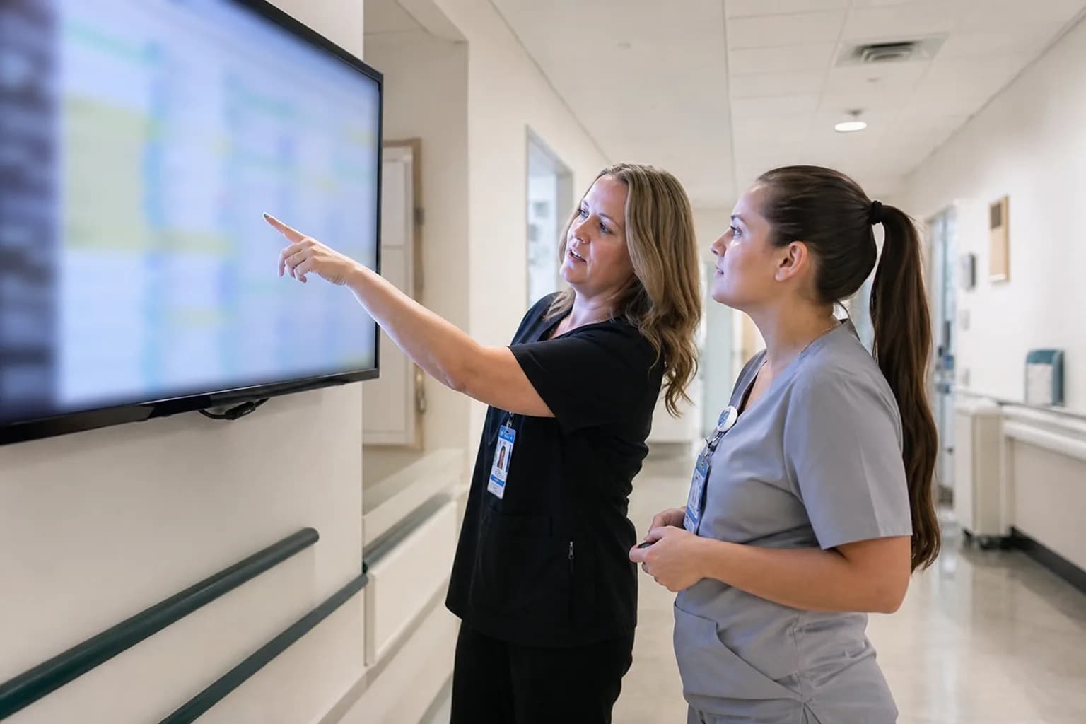Department heads calibrating proposed appraisal ratings across clinical departments in a joint review
