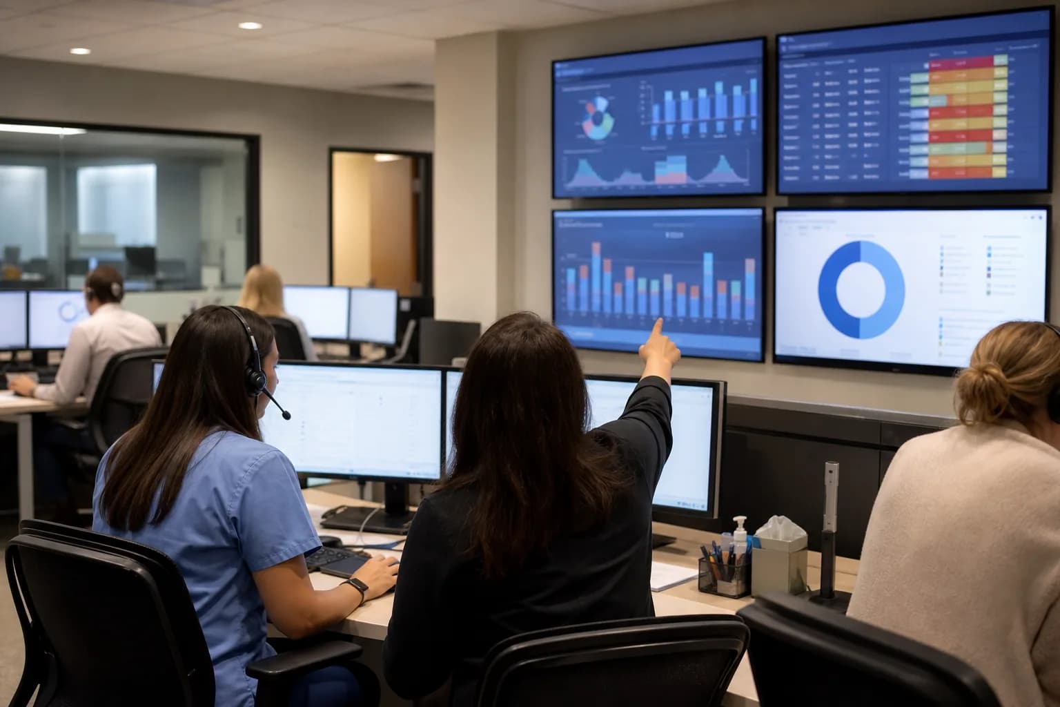 Monthly monitoring view tracking predicted versus observed readmission rates by risk decile