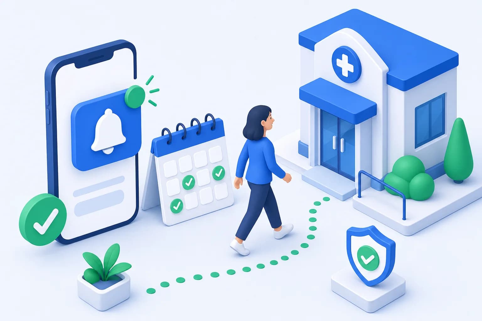 Reception check-in workflow with identity and prerequisite verification