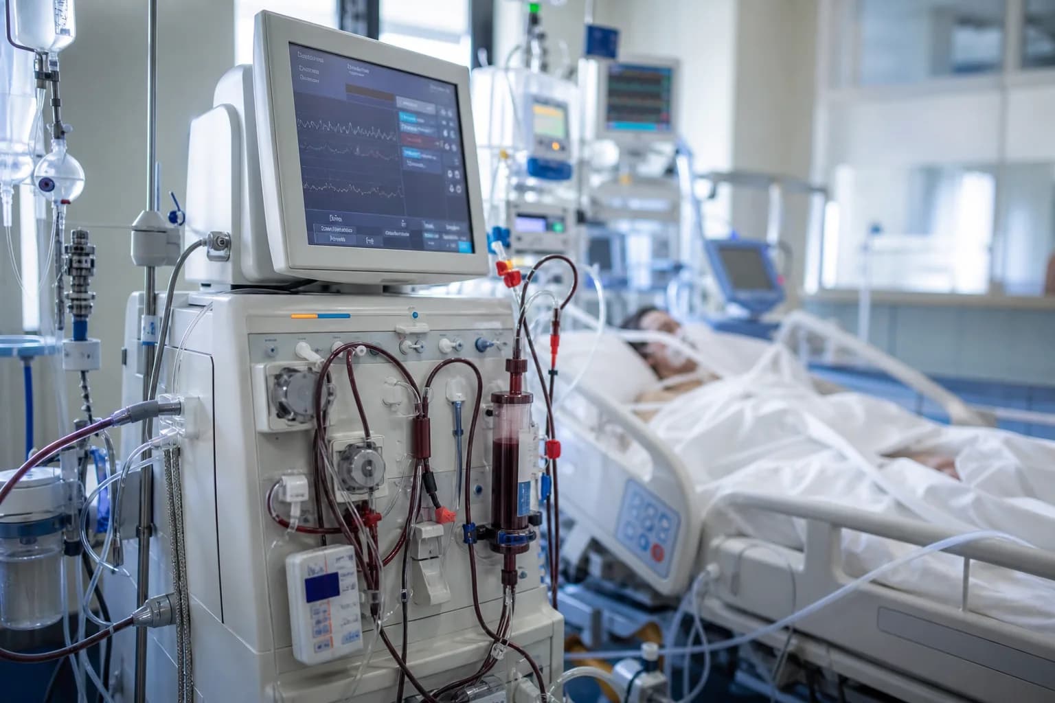 Dialysis machine data integrated with clinical observations