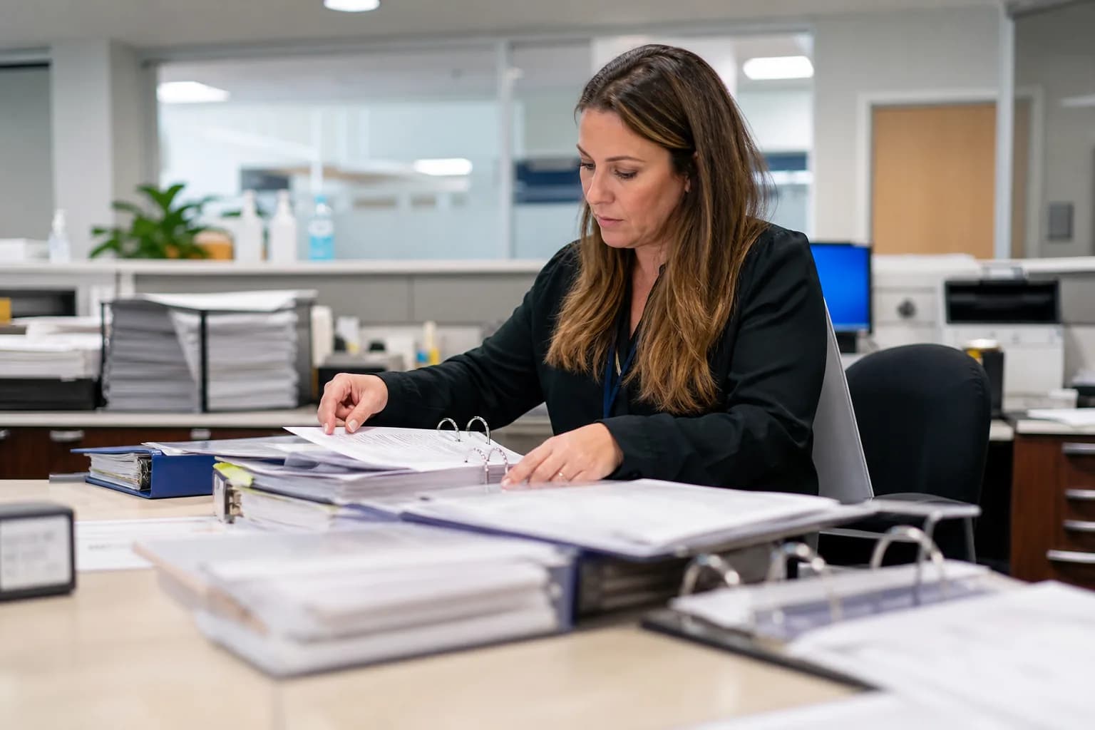 Denial management team tracing a rejected claim back to its upstream process defect