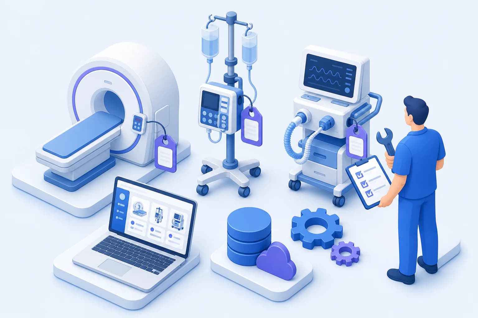 Operation record linked to implants consumables and billing