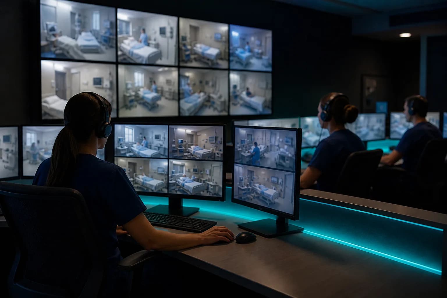 Night roster showing hub intensivist and critical care nurse covering multiple spoke units