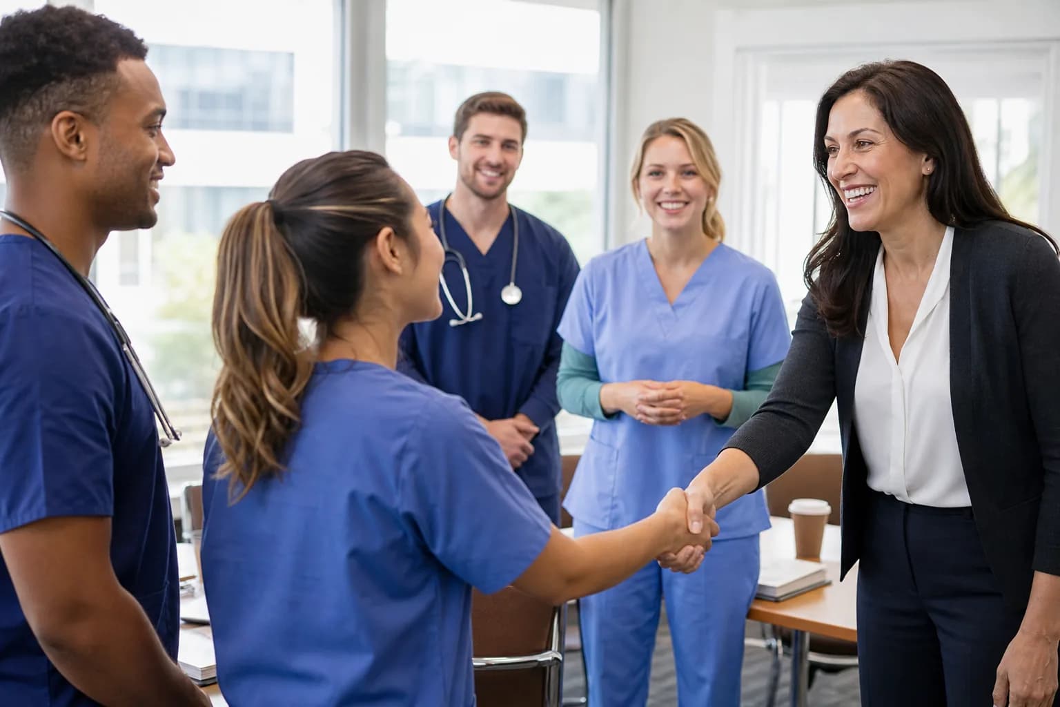 Structured hospital leave request and approval workflow
