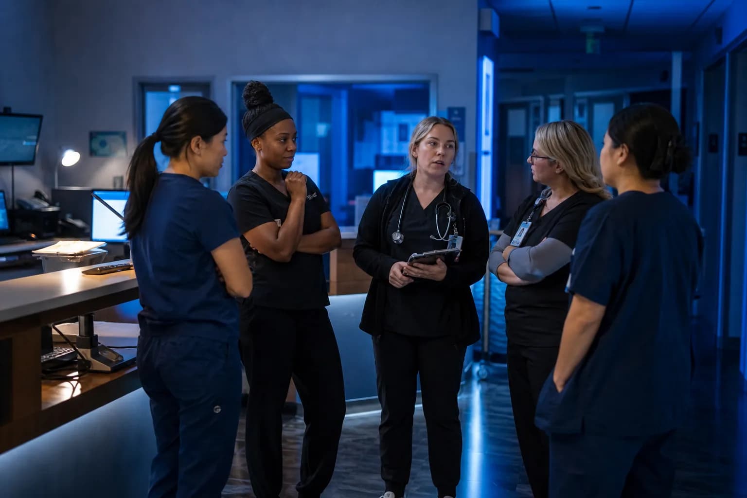 Nursing duty roster showing forward shift rotation across morning, evening, and night duties