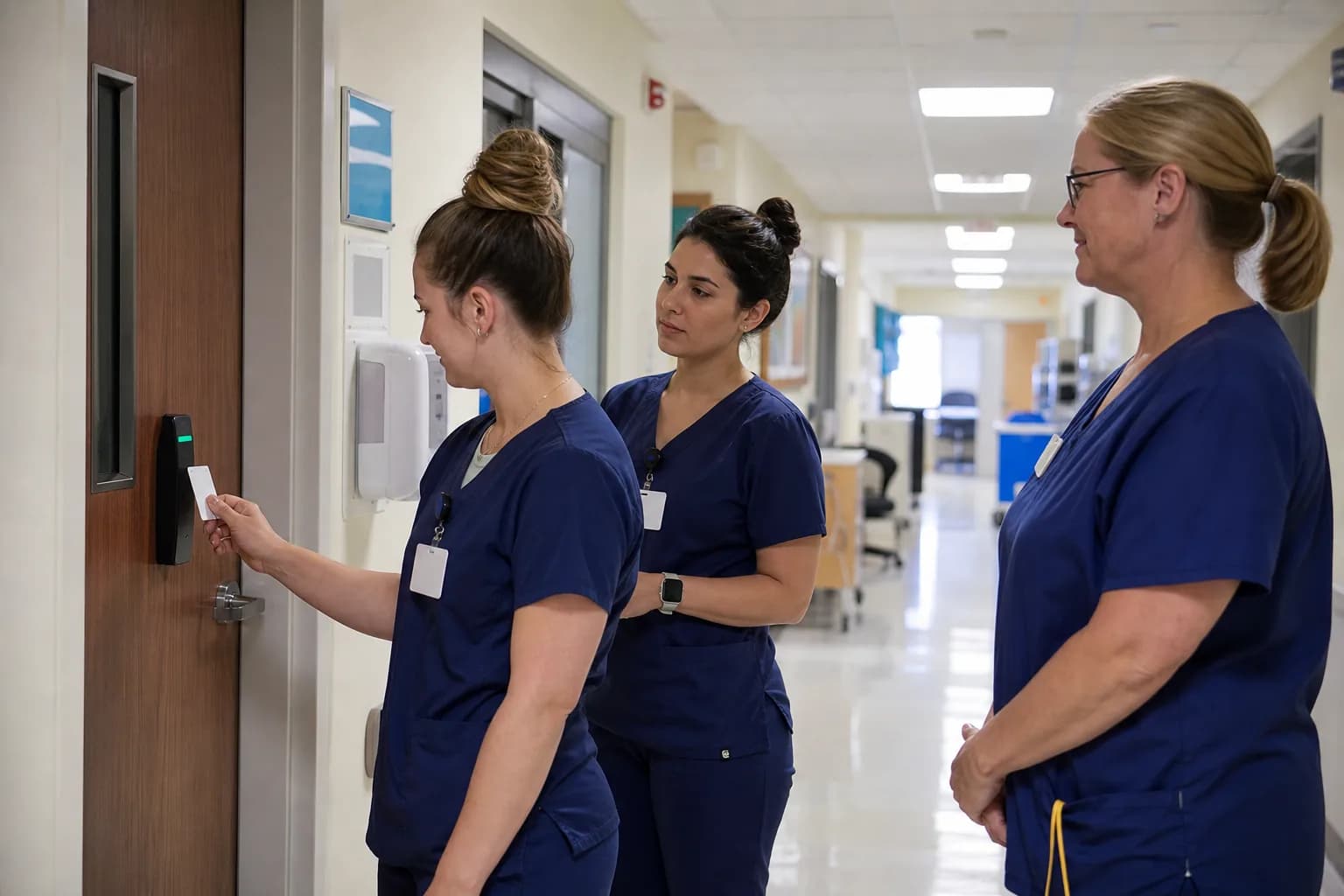 Senior nurse assessing a colleague's ventilator competency against a unit-specific observation checklist