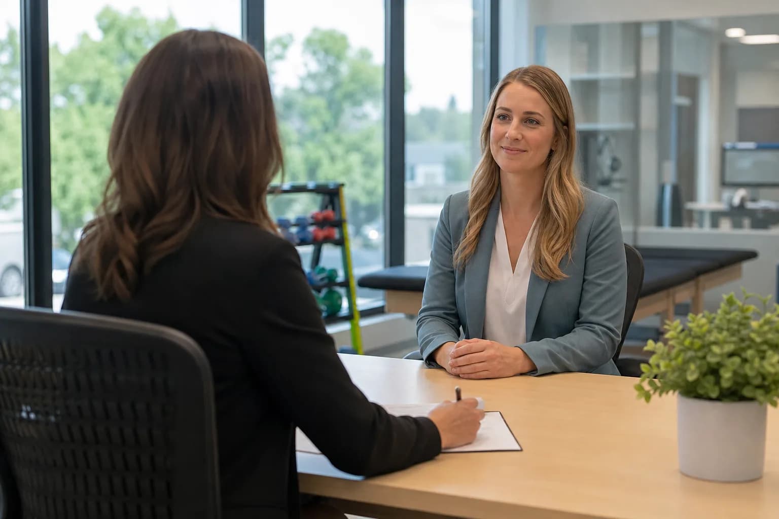 Hospital administration reviewing contractor licence and principal-employer registration documentation